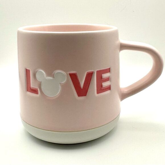 Disney Pink Love Mug with Mickey Icon - Picture 1 of 3